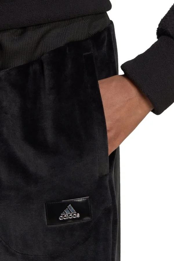 ADIDAS VELVET TROUSERS BLACK - Image 2